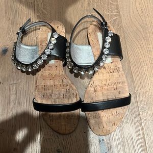Stella McCartney black sandals with crystal strap SIZE 36